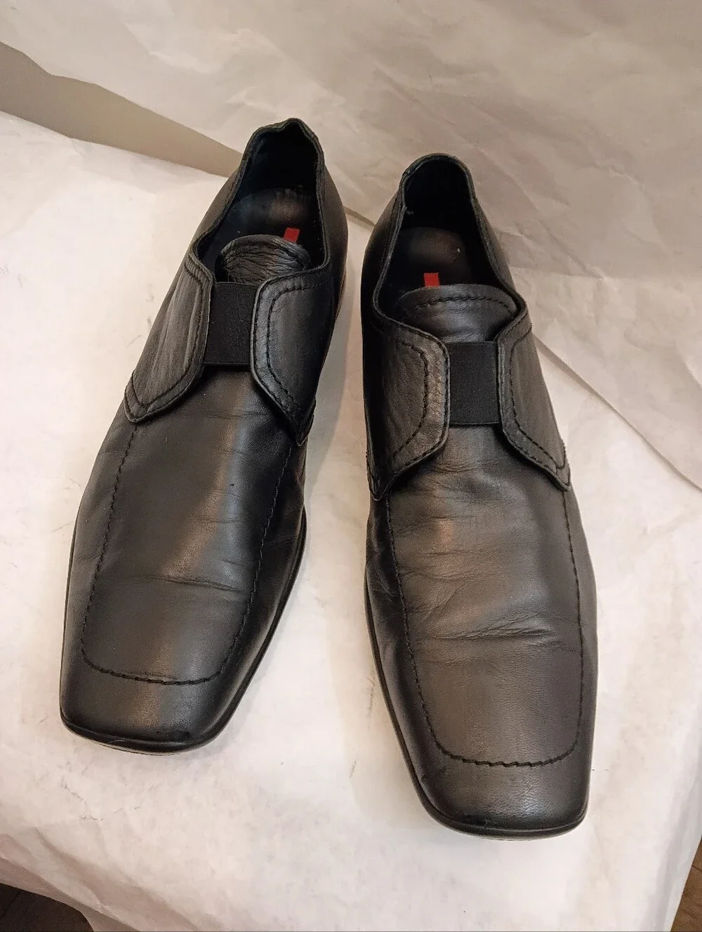 MENS PRADA LOAFER Leather Black Luxury Shoes UK 11.5 Us 12